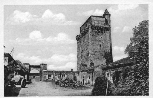 Le donjon [XIVe s.] (vue 1). L'entrée et l'orangerie de Pulteau (vues 2 et 3). Le château du Vergier (vue 4).